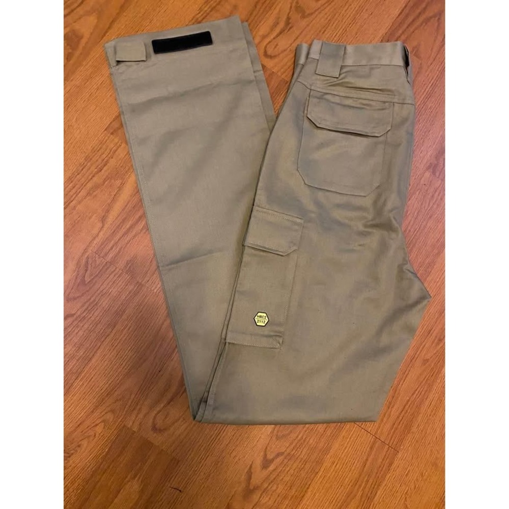 Mens sz 32 x 36 Cargo Pants Khaki Flame Resistant Work Welding
